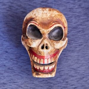 Hand Carved Wooden Skull Mask – Tribal Wall Hanging Art Decor