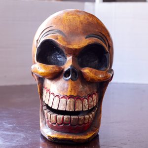 Premium Hand Carved Wooden Skull – Mask or Sculpture