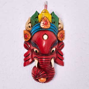 Handcrafted Wooden Ganesha Mask | Spiritual Wall Art Decor