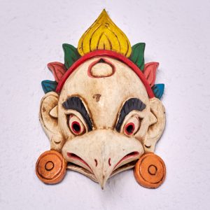 Handmade Wooden Garuda Wall Mask–Hindu/Buddhist Protective Decor
