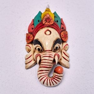 Handmade Wooden Ganesh Mask – Spiritual Wall Hanging Décor